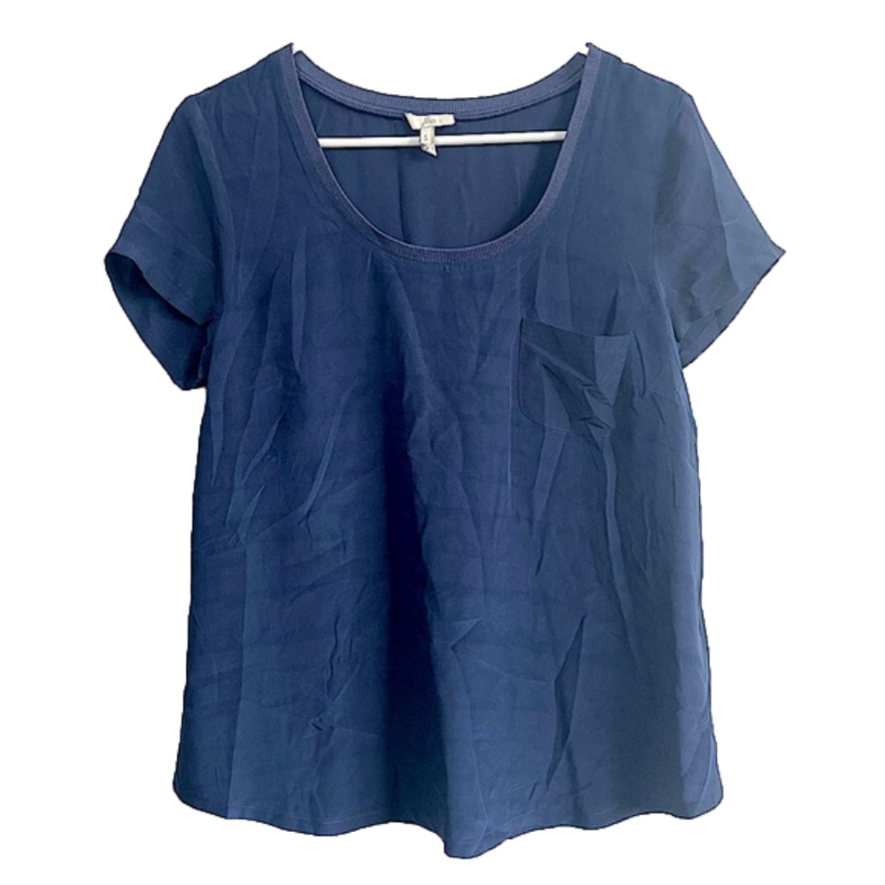 JOIE 100% Silk Short Sleeve Blouse